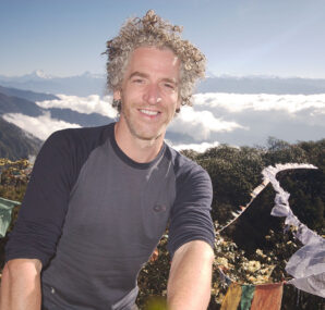 Gordon traversing a waterfall