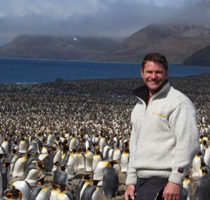 Steve Backshall holding a baby Alligator